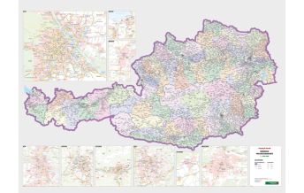 Poster und Wandkarten Wandkarte: Österreich Postleitzahlen 1:500.000 KOMPASS freytag & berndt
