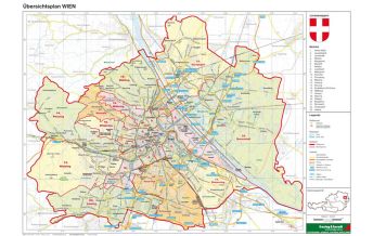 Schulhandkarten Wien politisch - A3, Planokarte 1:85.000 KOMPASS freytag & berndt