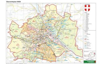 Schulhandkarten Wien politisch - A3, Planokarte 1:85.000 KOMPASS freytag & berndt