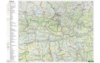 Poster und Wandkarten Wandkarte: Salzburg - Salzkammergut 1:200.000 KOMPASS freytag & berndt