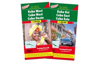 Straßenkarten f&b Autokarten Set Kuba West und Ost 1:400.000 KOMPASS freytag & berndt