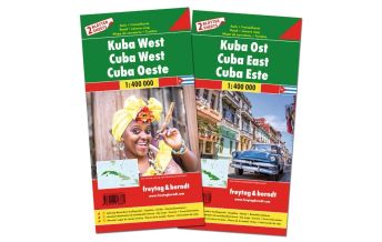 Straßenkarten f&b Autokarten Set Kuba West und Ost 1:400.000 KOMPASS freytag & berndt