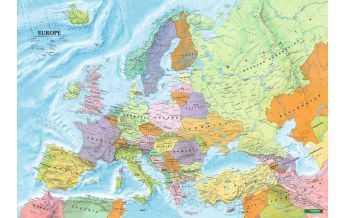 Poster und Wandkarten Europe political, Poster 1:6 Mill., with metal ledges in tube KOMPASS freytag & berndt