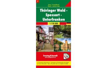 Straßenkarten Thüringer Wald - Spessart - Unterfranken, Autokarte 1:150.000, Blatt 7 KOMPASS freytag & berndt