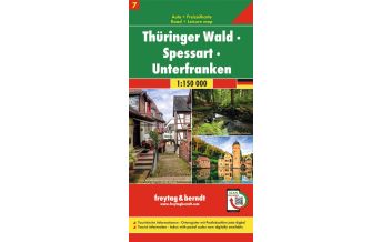 Straßenkarten Thüringer Wald - Spessart - Unterfranken, Autokarte 1:150.000, Blatt 7 KOMPASS freytag & berndt