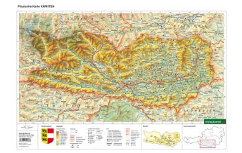 Schulhandkarten Schreibtischunterlage DUO, Schulhandkarte Kärnten 1:350.000 KOMPASS freytag & berndt