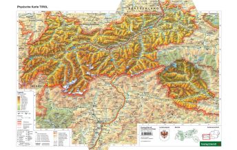 Schulhandkarten Schreibtischunterlage DUO, Schulhandkarte Tirol 1:400.000 Freytag-Berndt und ARTARIA