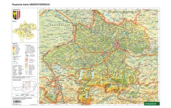 Schulhandkarten Schreibtischunterlage DUO, Schulhandkarte Oberösterreich 1:400.000 KOMPASS freytag & berndt
