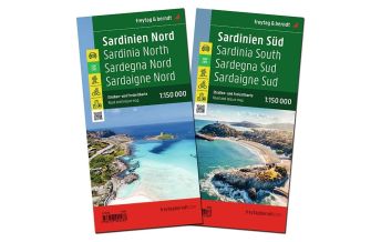 Straßenkarten Italien Sardinien, Straßenkarten-Set 1:150.000, freytag & berndt KOMPASS freytag & berndt