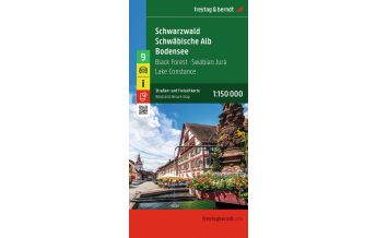 Straßenkarten Deutschland Schwarzwald - Schwäbische Alb - Bodensee, Straßen- und Freizeitkarte 1:150.000, freytag & berndt KOMPASS freytag & berndt