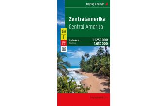 Travel Zentralamerika, Straßenkarte 1:1.250.000 / 1:650.000 Freytag-Berndt und Artaria