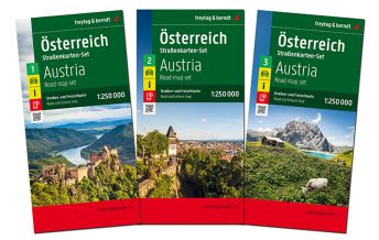 Straßenkarten Österreich Österreich-Set, Autokarte 1:250.000, 3 Blätter in Kunststoff-Hülle KOMPASS freytag & berndt