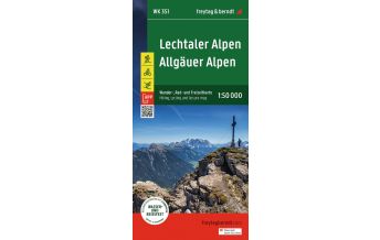 Wanderkarten Vorarlberg Lechtaler Alpen - Allgäuer Alpen, Wander-, Rad- und Freizeitkarte 1:50.000, freytag & berndt, WK 351 KOMPASS freytag & berndt
