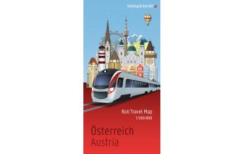 Straßenkarten Österreich Österreich, Rail Travel Map 1:500.000, freytag & berndt KOMPASS freytag & berndt