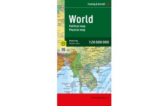 f&b Straßenkarten World map, political - physical, english, 1:20.000.000, folded, freytag & berndt Freytag-Berndt und Artaria