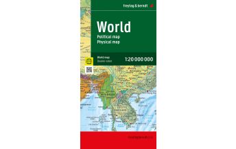 Road Maps World map, political - physical, english, 1:20.000.000, folded, freytag & berndt Freytag-Berndt und Artaria