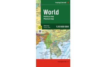 Road Maps World map, political - physical, english, 1:20.000.000, folded, freytag & berndt Freytag-Berndt und Artaria