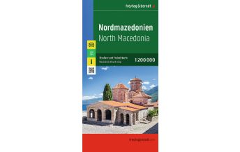 Road Maps North Macedonia Nordmazedonien, Straßen- und Freizeitkarte 1:200.000, freytag & berndt KOMPASS freytag & berndt