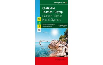 f&b Straßenkarten Chalkidiki - Thassos - Olymp, Straßen- und Freizeitkarte 1:150.000, freytag & berndt Freytag-Berndt und Artaria