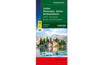 Straßenkarten Nordmazedonien Serbien - Montenegro - Kosovo - Nordmazedonien, Straßenkarte 1:500.000, freytag & berndt KOMPASS freytag & berndt