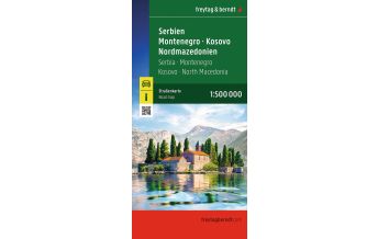Road Maps North Macedonia Serbien - Montenegro - Kosovo - Nordmazedonien, Straßenkarte 1:500.000, freytag & berndt KOMPASS freytag & berndt