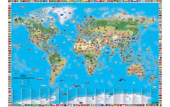 World Maps Weltkarte für Kinder, 1:20.000.000, Poster, freytag & berndt Freytag-Berndt und Artaria
