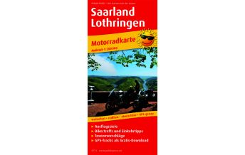 Motorradkarten Frankreich Saarland - Lothringen, Motorradkarte 1:200.000 KOMPASS freytag & berndt
