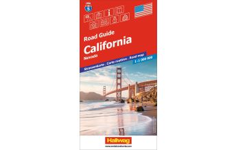 Road Maps California, Nevada Strassenkarte 1:1 Mio., Road Guide Nr. 5 Hallwag Verlag