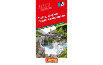 Straßenkarten Schweiz Tessin, Graubünden 1:200.000 Hallwag Verlag