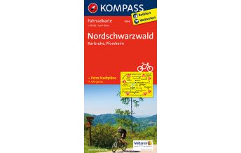 Cycling Maps Germany Radkarte Nordschwarzwald - Karlsruhe - Pforzheim Kompass-Karten GmbH