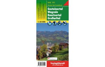 Hiking Maps Salzburg WK 191 Gasteinertal - Wagrain - Raurisertal - Großarltal, Wanderkarte 1:50.000 Freytag-Berndt und ARTARIA