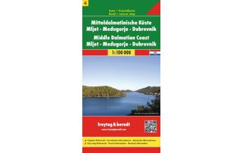 Road Maps Croatia freytag& berndt Auto + Freizeitkarte Mitteldalmatinische Küste Blatt 4, Mljet - Međugorje - Dubrovnik 1:100.000 Freytag-Berndt und ARTARIA