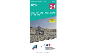 Wanderkarten Schleswig-Holstein Wander- und Freizeitkarte 21, Sylt 1:25.000 Landesvermessungsamt Schleswig-Holstein