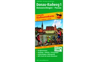 Radkarten Deutschland Donau-Radweg 1, Donaueschingen - Passau, Radtourenkarte 1:50.000 KOMPASS freytag & berndt