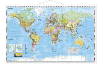 Weltkarten Weltkarte politisch mit Metallleisten 1:46.000.000. Stiefel GmbH