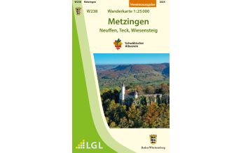 Wanderkarten Schwarzwald - Schwäbische Alb Albverein-Karte W238, Metzingen - Neuffen, Teck, Wiesensteig 1:25.000 Landesvermessungsamt Baden-Württemberg