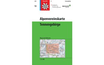 Skitourenkarten Alpenvereinskarte 13, Tennengebirge 1:25.000 Österreichischer Alpenverein
