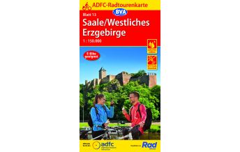 Radkarten Deutschland ADFC-Radtourenkarte 13, Saale, Westliches Erzgebirge 1:150.000 KOMPASS freytag & berndt