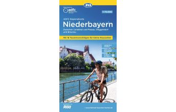 Radkarten Österreich ADFC Regionalkarte Niederbayern mit Tourenvorschlägen, 1:75.000, reiß- und wetterfest, GPS-Tracks Download, E-Bike geeignet KOMPASS freytag & berndt