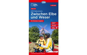 Radkarten Deutschland ADFC Radtourenkarte 6, zwischen Elbe und Weser 1:150.000 BVA BikeMedia