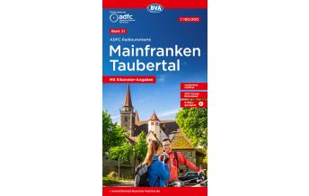 Radkarten Deutschland ADFC Radtourenkarte 21, Mainfranken, Taubertal 1:150.000 KOMPASS freytag & berndt