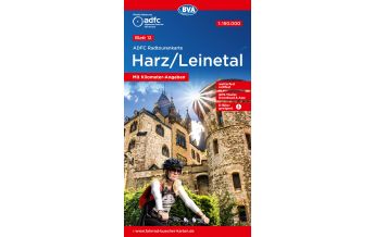 Cycling Maps Germany ADFC Radtourenkarte 12, Harz, Leinetal 1:150.000 BVA BikeMedia