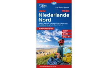 Radkarten Niederlande ADFC-Radtourenkarte NL 1, Niederlande Nord 1:150.000 BVA BikeMedia