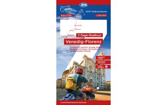 Cycling Maps Italy ADFC-Radtourenkarte IT-PO, 7-Tage-Radtour Venedig-Florenz 1:200.000 BVA BikeMedia