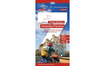 Cycling Maps Italy ADFC-Radtourenkarte IT-PO, 7-Tage-Radtour Venedig-Florenz 1:200.000 BVA BikeMedia