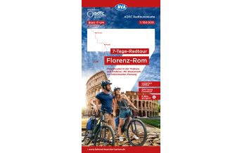 Radkarten Italien ADFC-Radtourenkarte IT-UM, 7-Tage-Radtour Florenz-Rom 1:150.000 BVA BikeMedia
