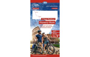 Cycling Maps Italy ADFC-Radtourenkarte IT-UM, 7-Tage-Radtour Florenz-Rom 1:150.000 BVA BikeMedia