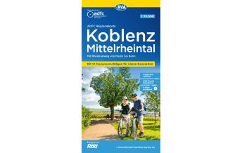 Cycling Maps Germany ADFC-Regionalkarte Koblenz, Mittelrheintal 1:75.000 BVA BikeMedia