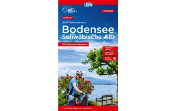Cycling Maps ADFC-Radtourenkarte 25, Bodensee, Schwäbische Alb 1:150.000 BVA BikeMedia