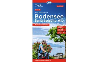 Cycling Maps ADFC-Radtourenkarte 25, Bodensee, Schwäbische Alb 1:150.000 BVA BikeMedia